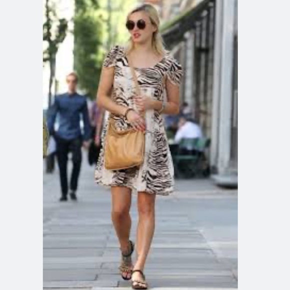 Mulberry Silk Dress Short Sleeve Shift Dress Made in England Animal Print - Picture 8 of 8